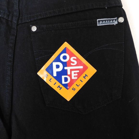 Women's Vintage 90s Posted Jeans Slim Size 11 31x34 Black 932037L NWT Tags New - Picture 11 of 13